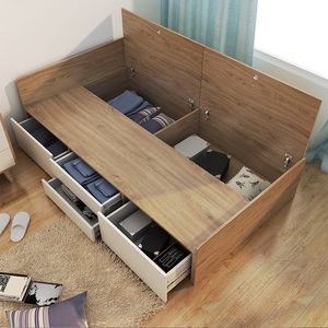 1.2米抽屉床储物床 简约现代单人床收纳床 卧室成人省空间箱体床